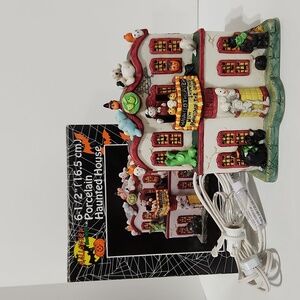 Vintage Halloween Harvest Haunted Theater Porcelain Lighted House